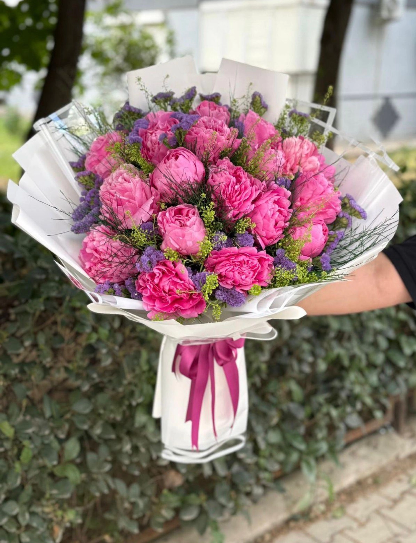 pembe şakayık buketi